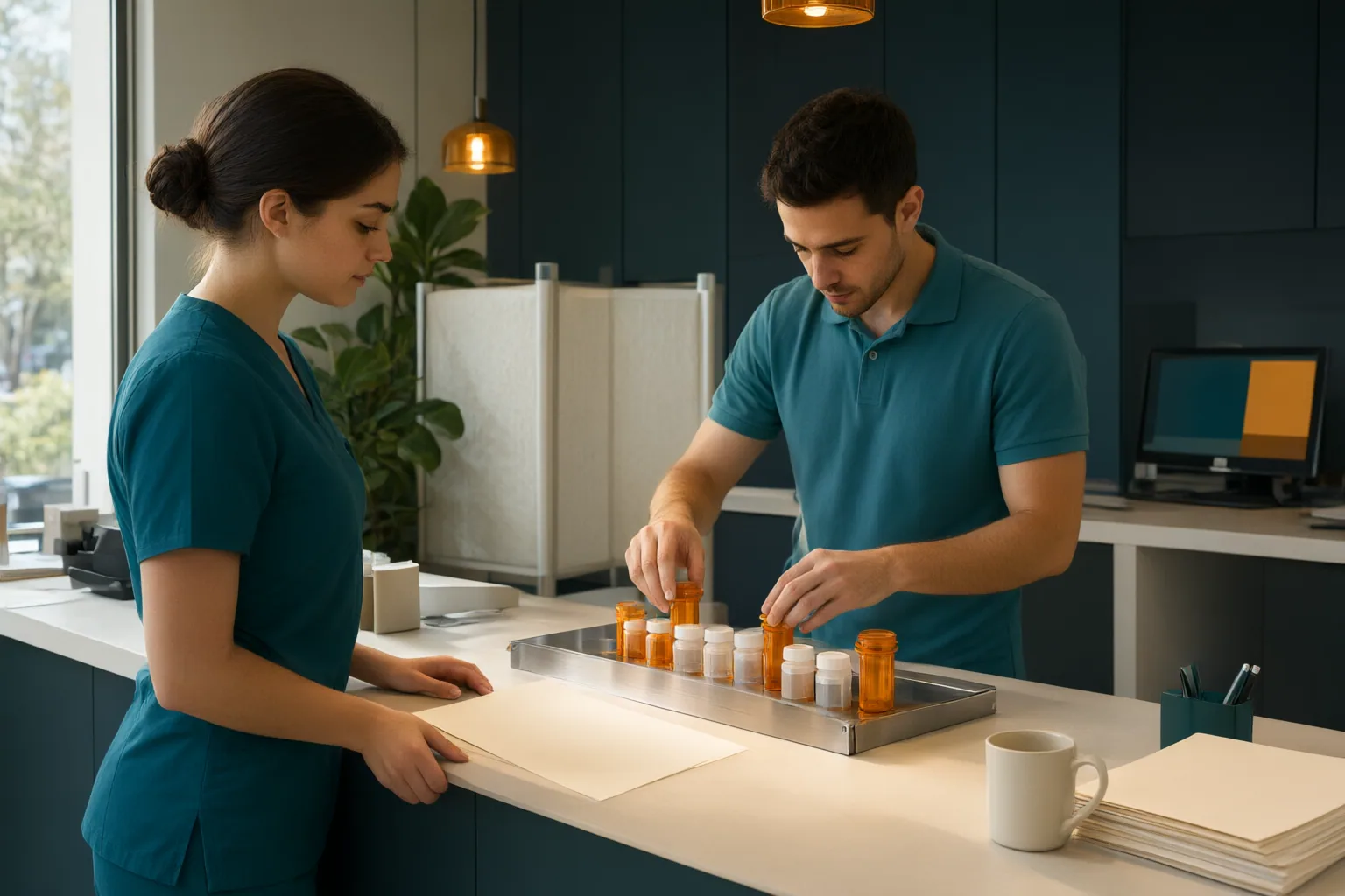 Editorial scene showing practical next steps for Which Pharmacy Technician Work Setting Fits Your Preferred Mix of Patient Contact, Technical Tasks, and Administrative W