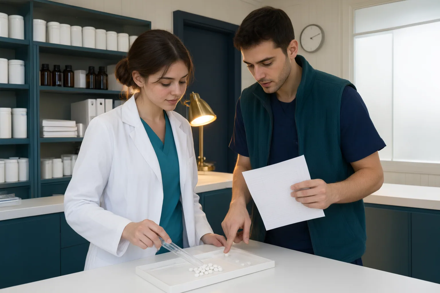 Editorial scene showing practical next steps for “Clinically Proven” in Drug Advertising: A Checklist for Pharmacy Technicians