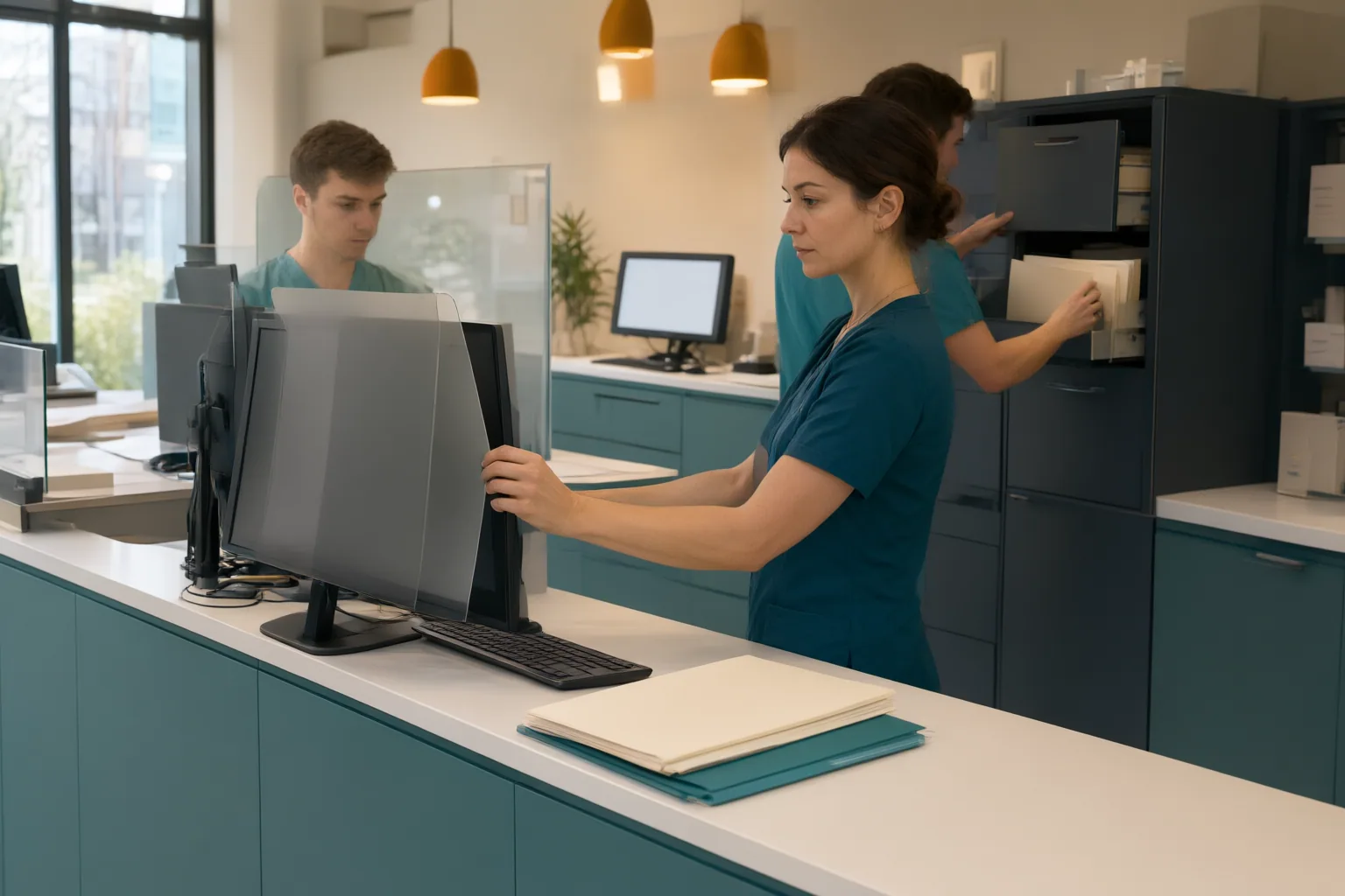 Editorial scene showing practical next steps for How Pharmacy Technicians Can Protect Patient Privacy in Shared Workspaces