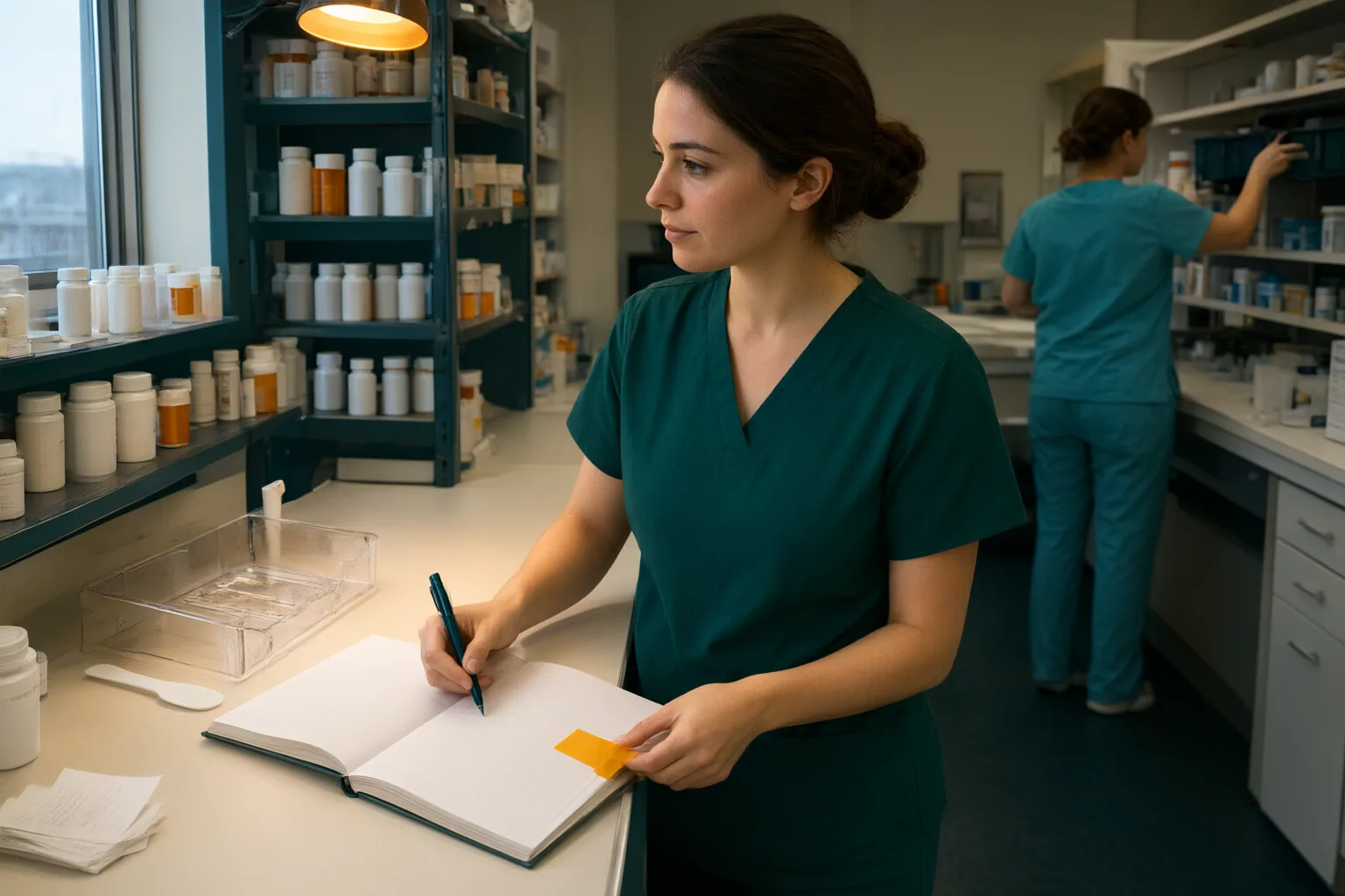 Editorial scene showing practical next steps for How Pharmacy Technicians Can Maintain Accuracy During Interruptions and Task Switching