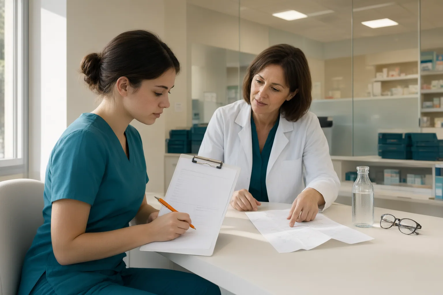Editorial scene showing practical next steps for Pharmacy Technician Externship Scheduling: Questions About Timing, Travel, and Unpaid Hours